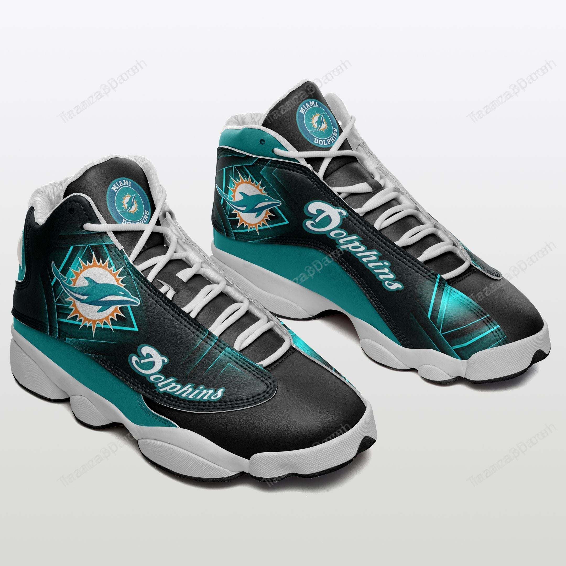 JWFancy Miami Dolphins AJ13 Sneakers Shoes For Men And Women