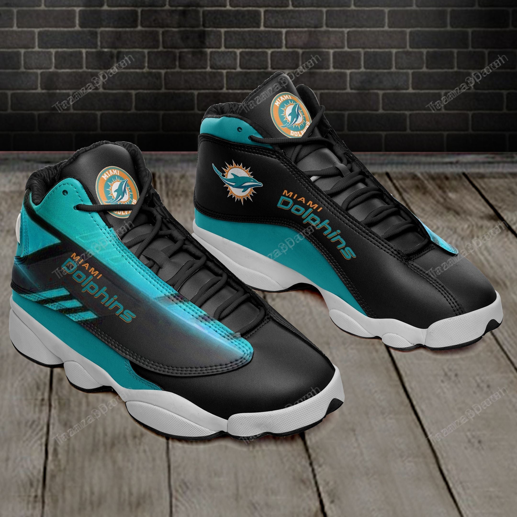 JWFancy Miami Dolphins AJ13 Sneakers Shoes For Men And Women