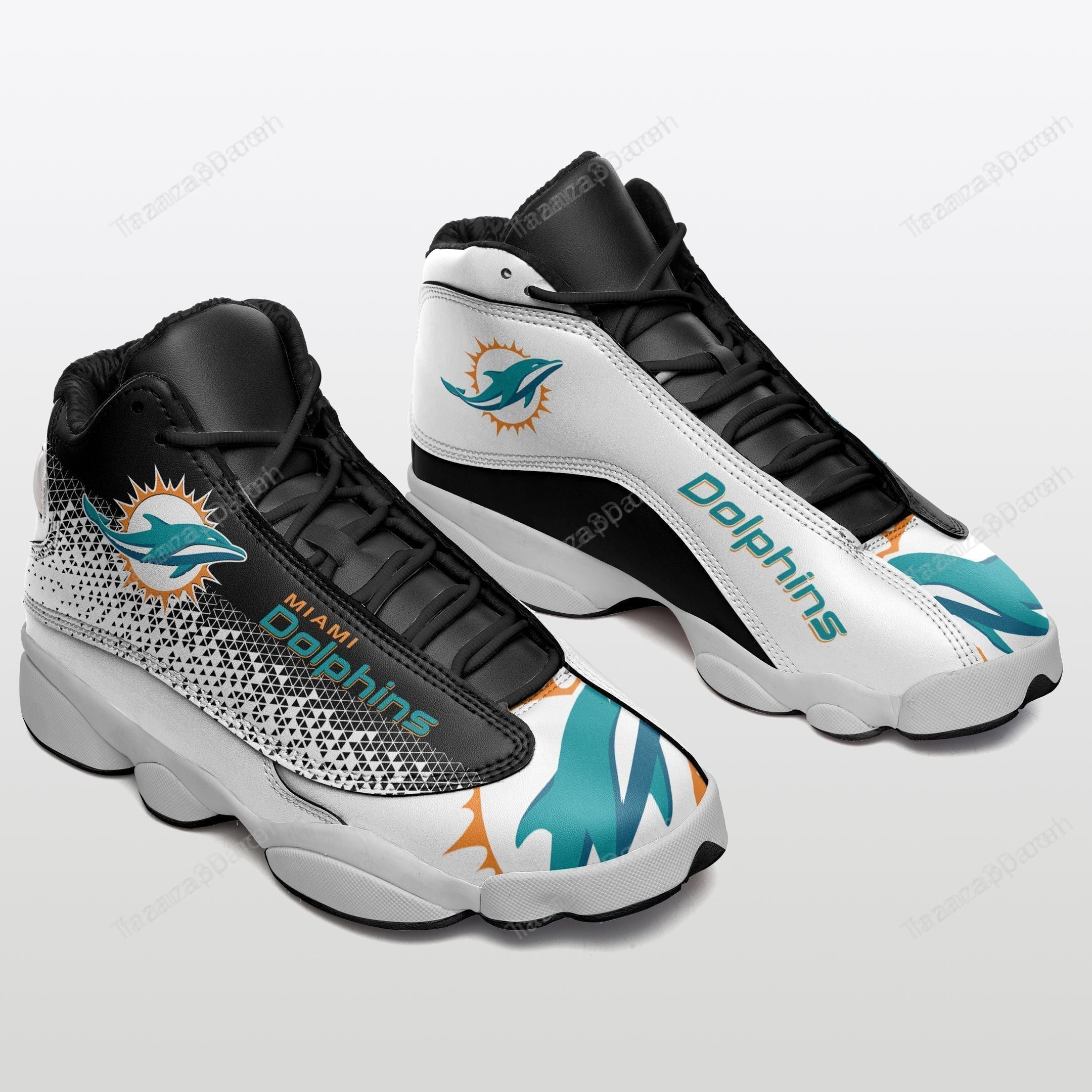 JWFancy Miami Dolphins AJ13 Sneakers Shoes For Men And Women