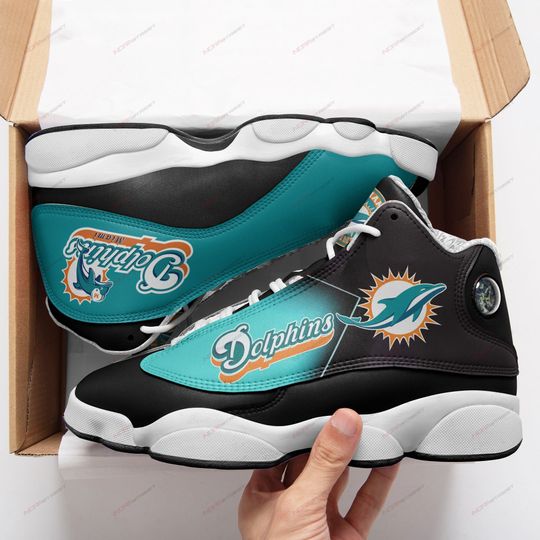 JWFancy Miami Dolphins AJ13 Sneakers Shoes For Men And Women