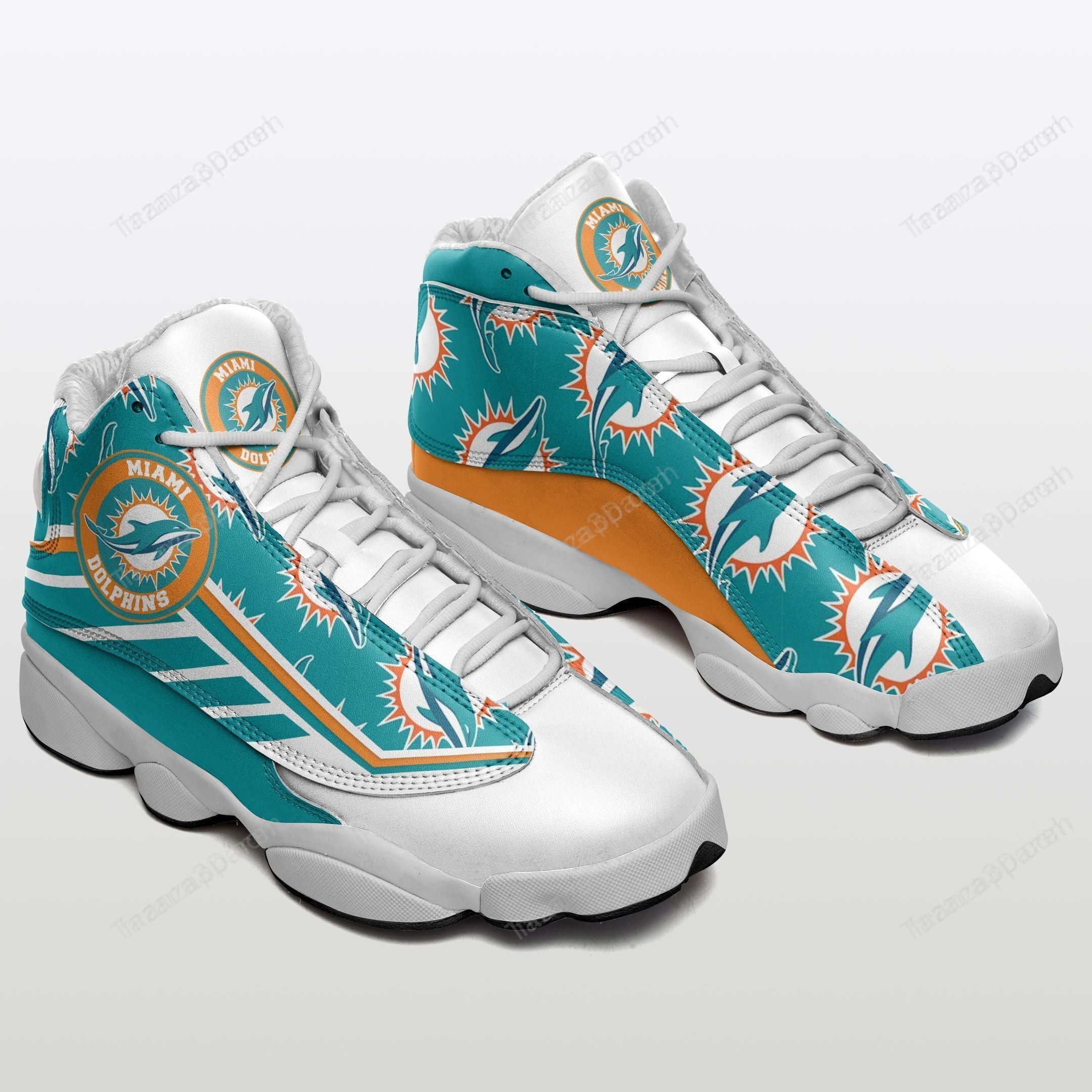 JWFancy Miami Dolphins AJ13 Sneakers Shoes For Men And Women