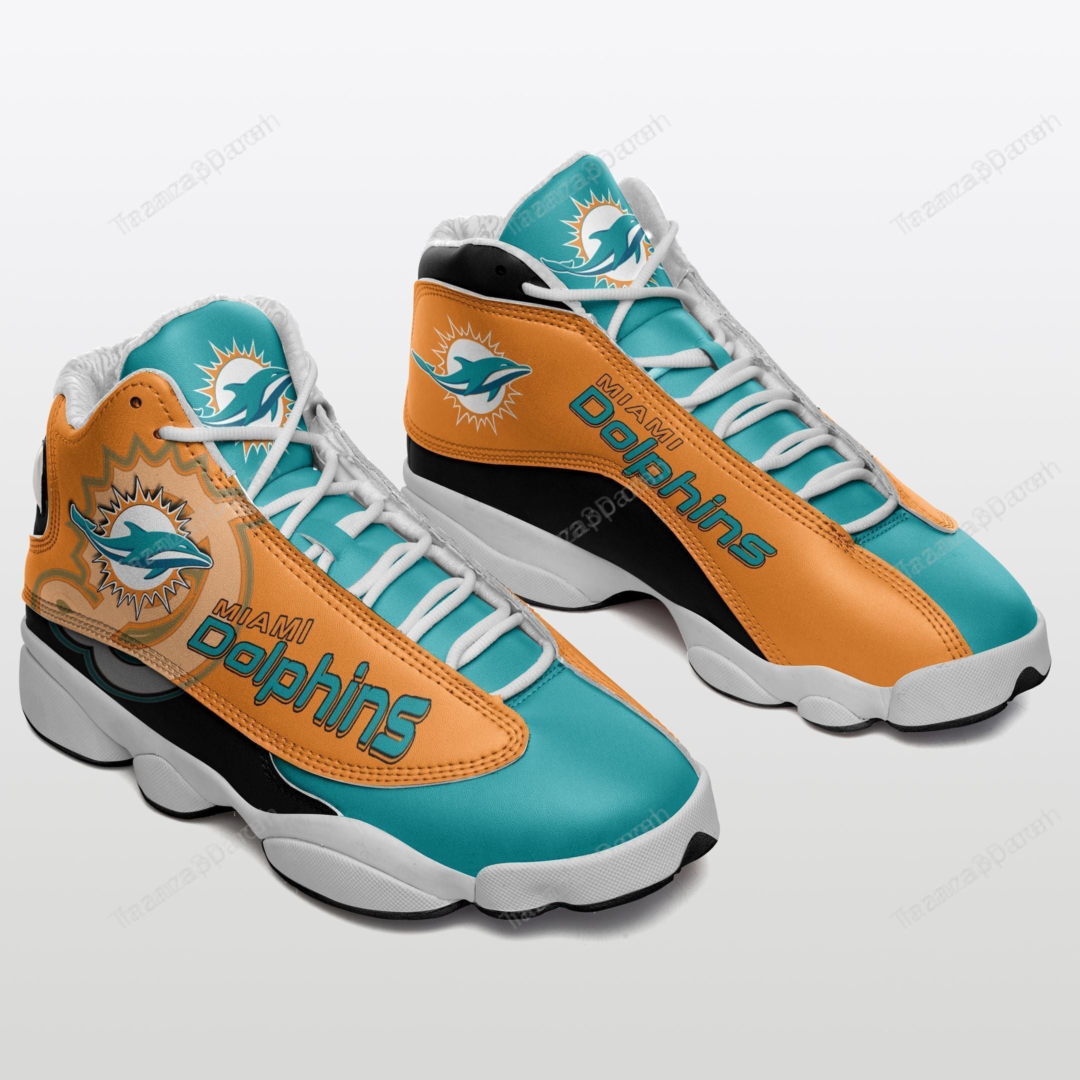 JWFancy Miami Dolphins AJ13 Sneakers Shoes For Men And Women