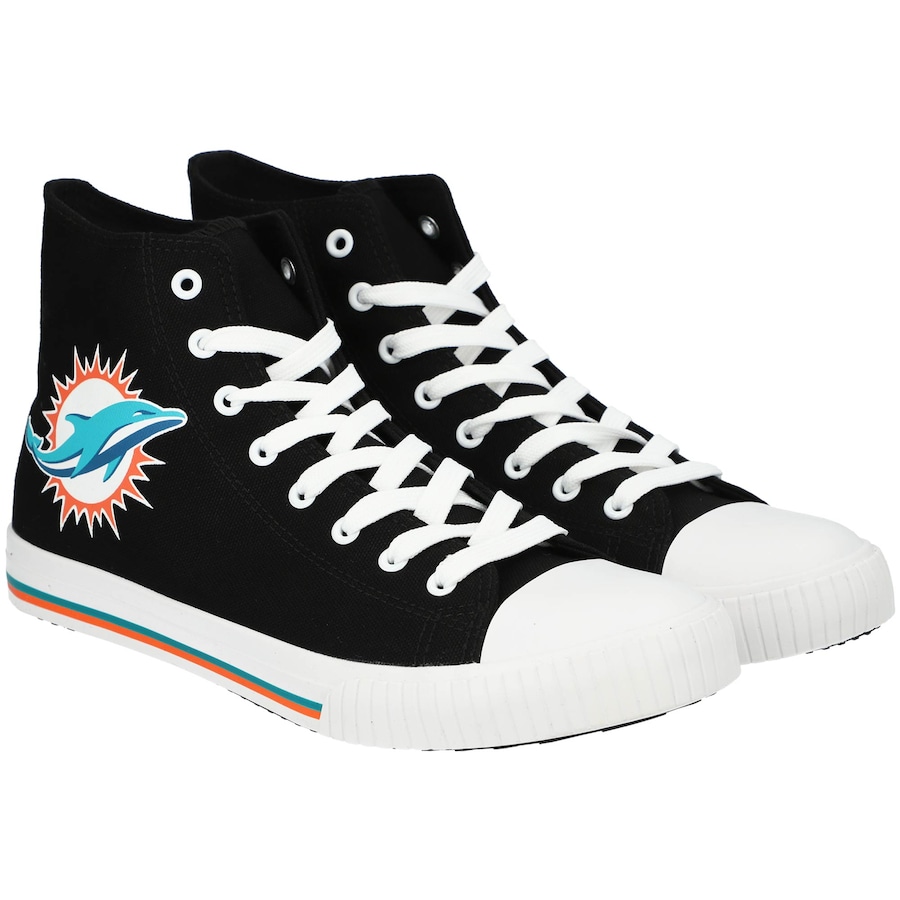 JWFancy Miami Dolphins High Top Canvas Sneakers Shoes For Men And Women