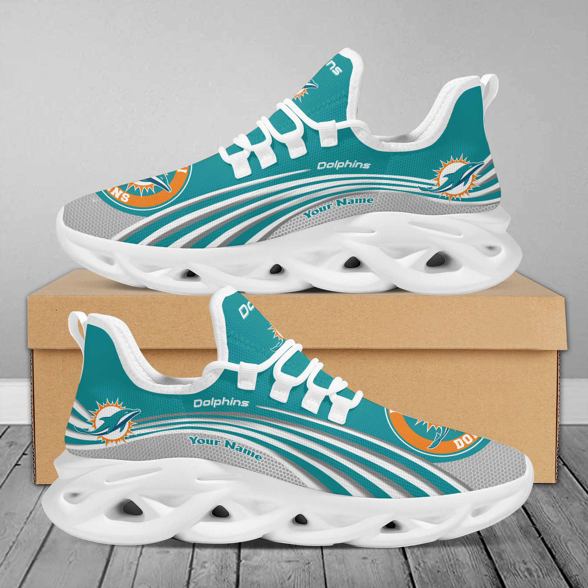 JWFancy Miami Dolphins Max Soul Shoes Sneakers For Men And Women