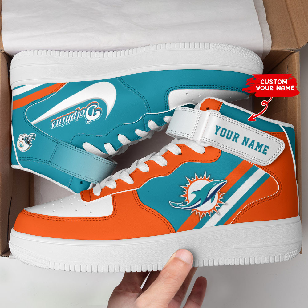 JWFancy Miami Dolphins NFL Air Low-Top Sneakers Shoes For Men And Women