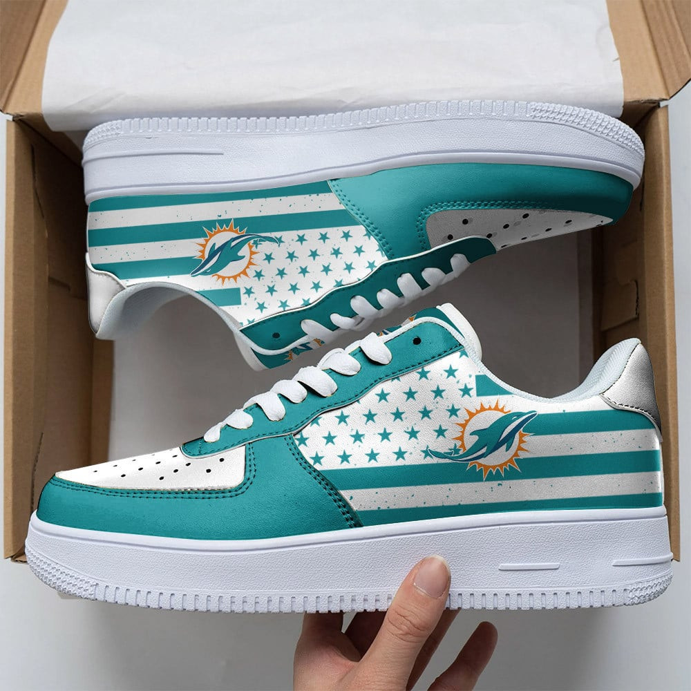 JWFancy Miami Dolphins NFL Air Low-Top Sneakers Shoes For Men And Women
