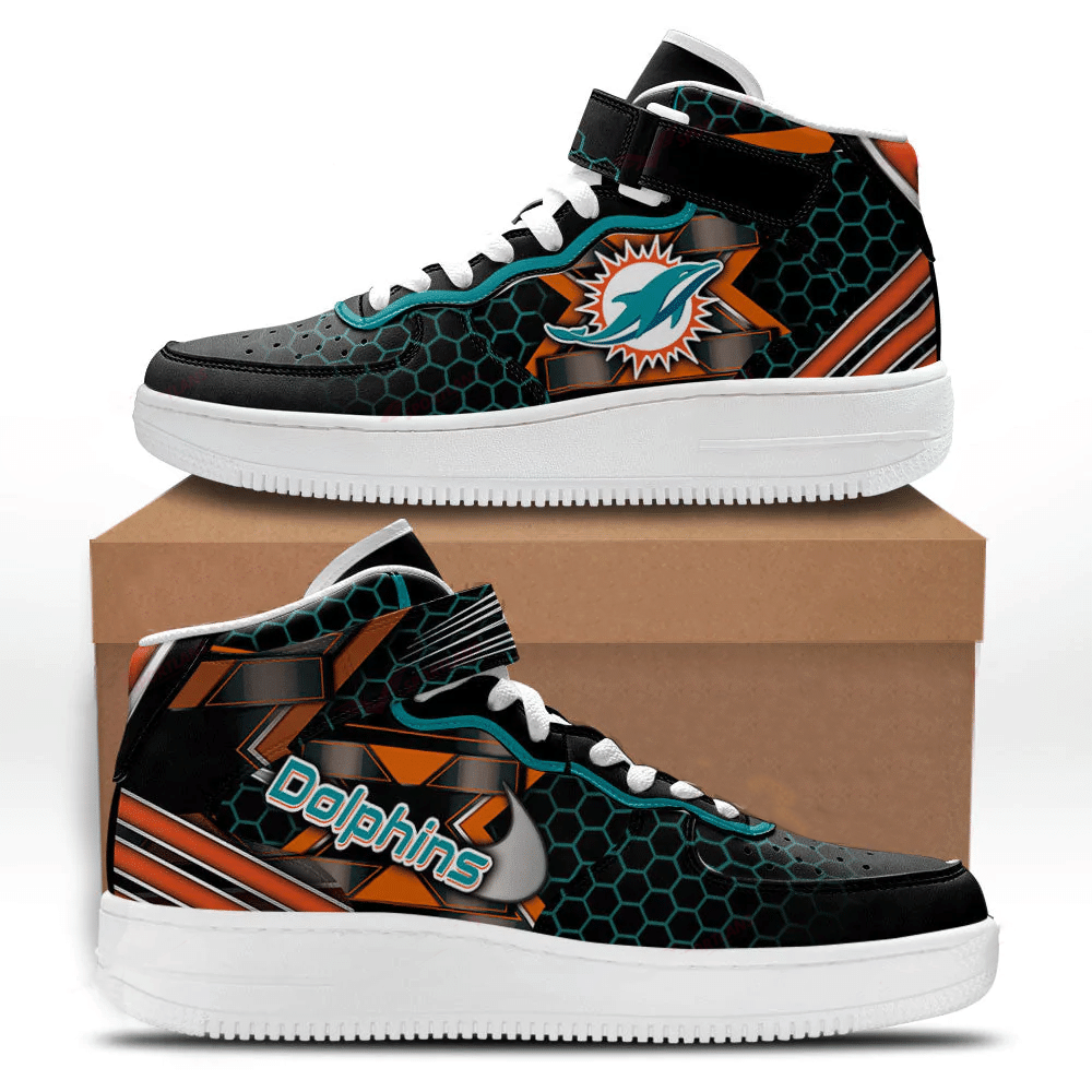 JWFancy Miami Dolphins NFL Air Low-Top Sneakers Shoes For Men And Women