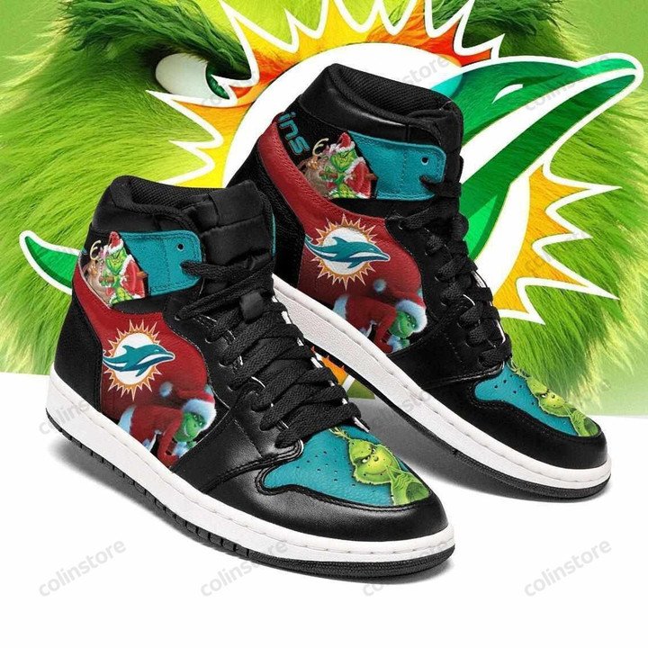 JWFancy Miami Dolphins NFL AJ1 High Sneakers Shoes For Men And Women