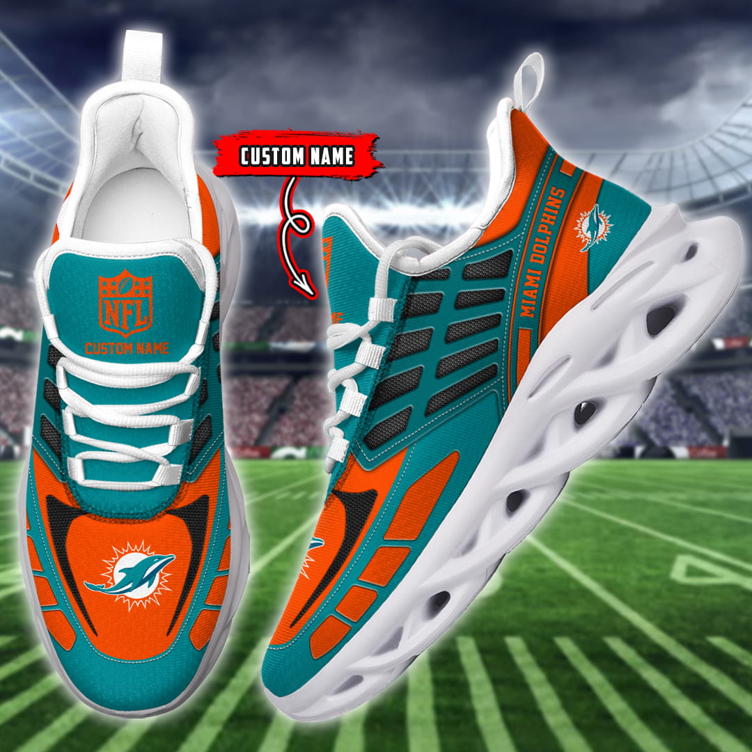 JWFancy Miami Dolphins NFL Max Soul Shoes Sneakers For Men And Women