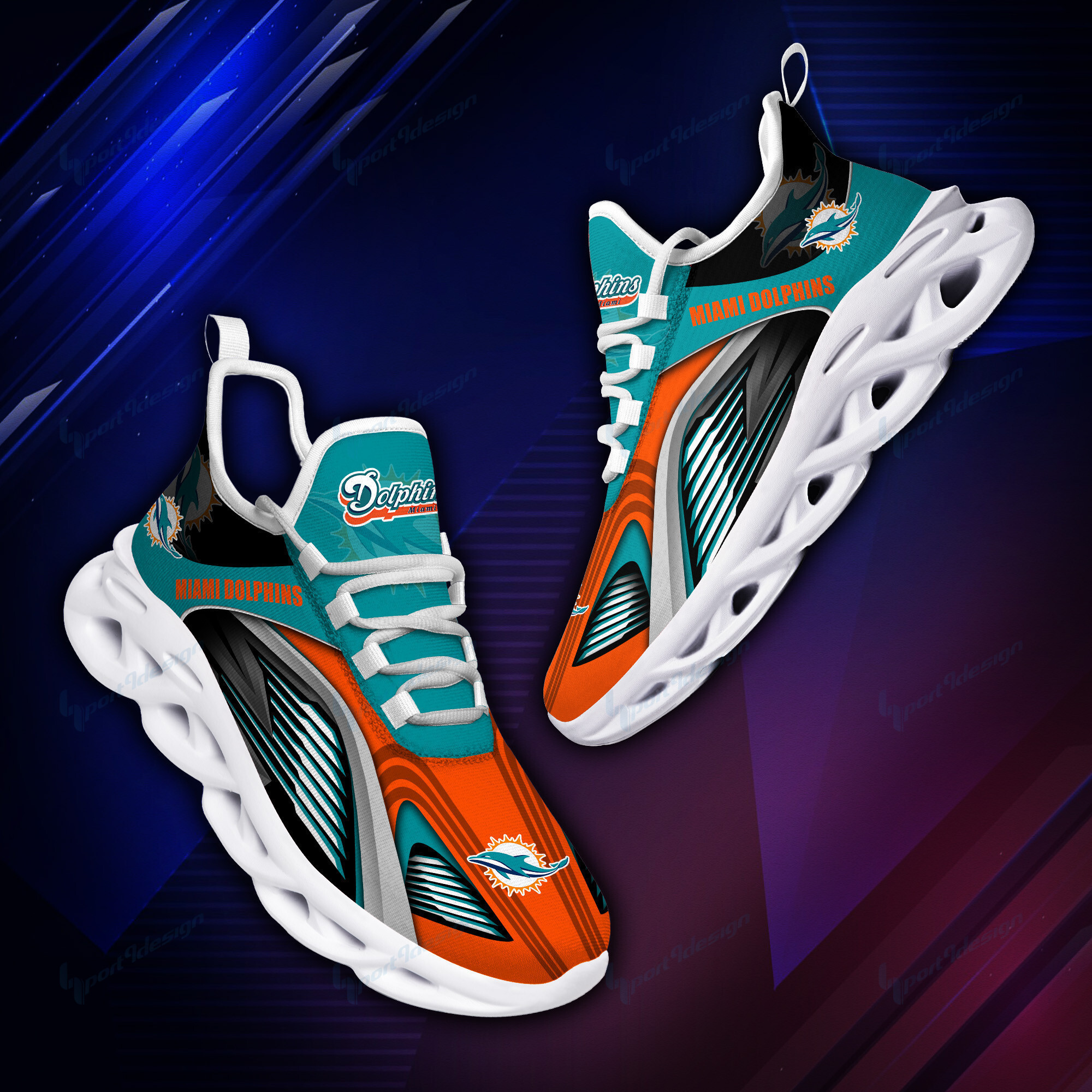 JWFancy Miami Dolphins NFL Max Soul Shoes Sneakers For Men And Women