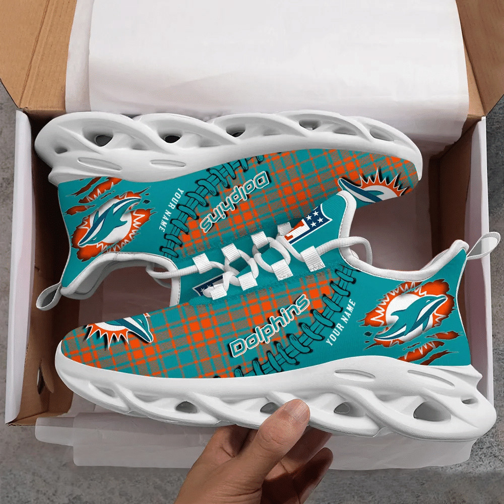JWFancy Miami Dolphins NFL Max Soul Shoes Sneakers For Men And Women