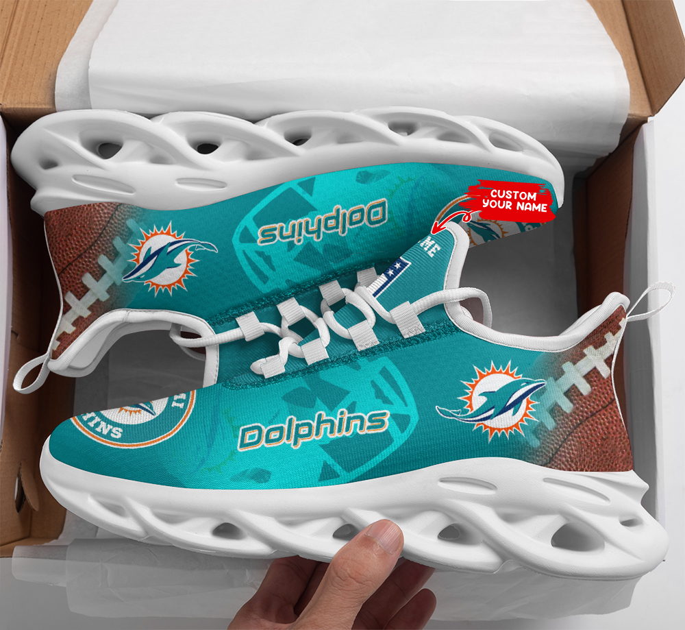 JWFancy Miami Dolphins NFL Max Soul Shoes Sneakers For Men And Women