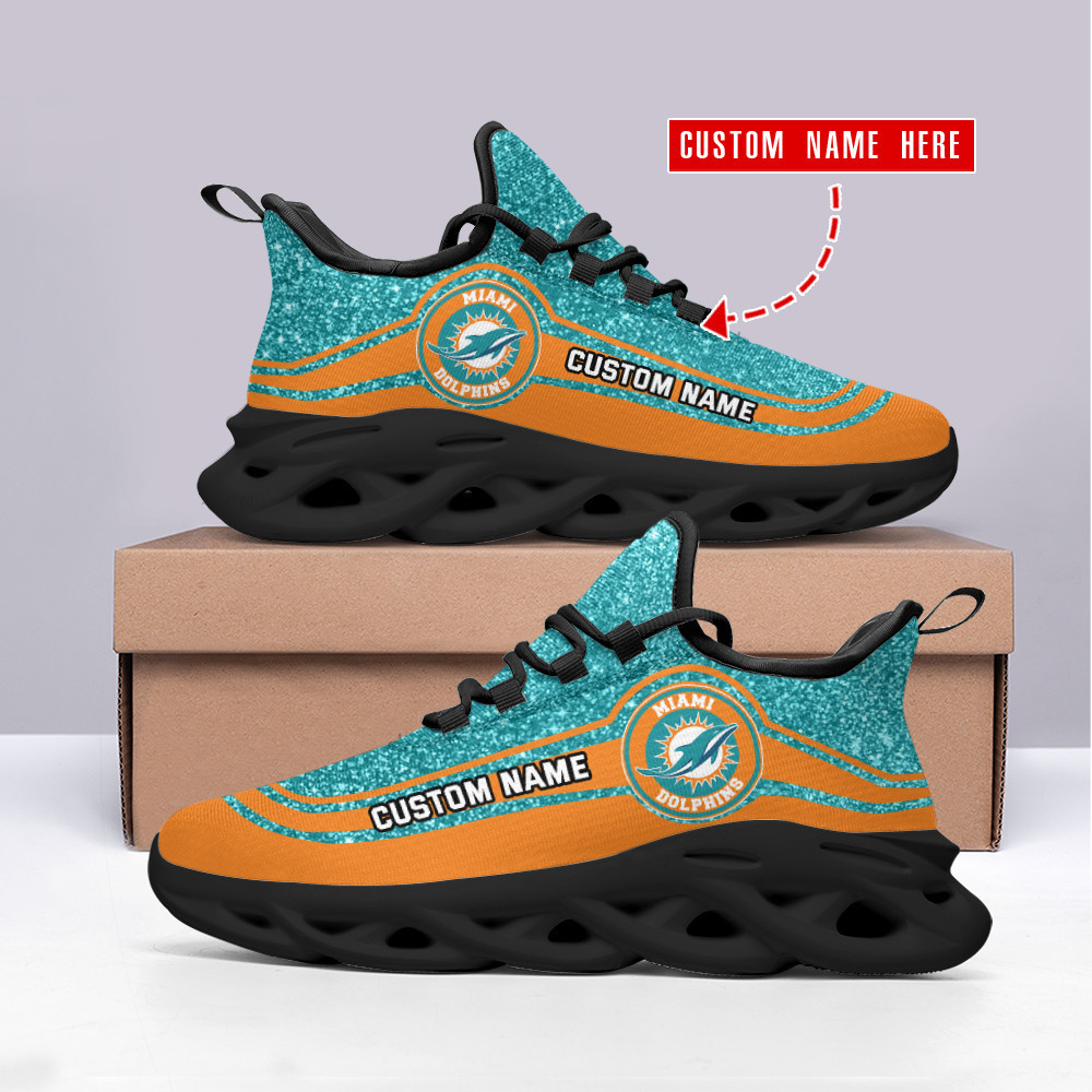 JWFancy Miami Dolphins NFL Max Soul Shoes Sneakers For Men And Women