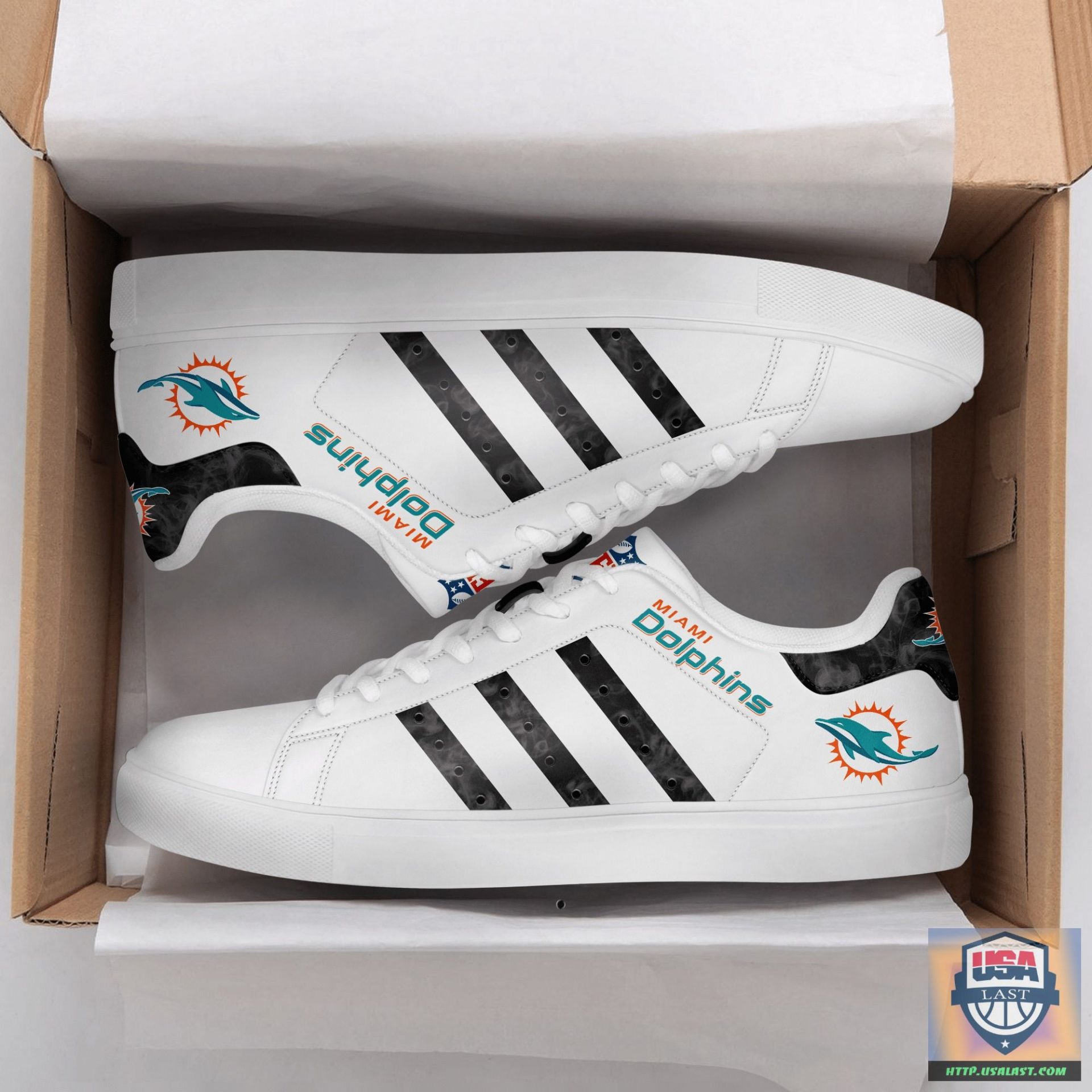 JWFancy Miami Dolphins Skate Stan Shoes Sneakes For Men And Women