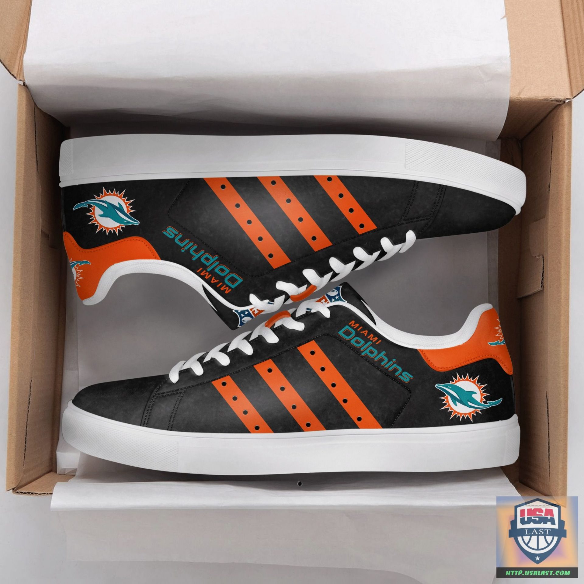 JWFancy Miami Dolphins Skate Stan Shoes Sneakes For Men And Women