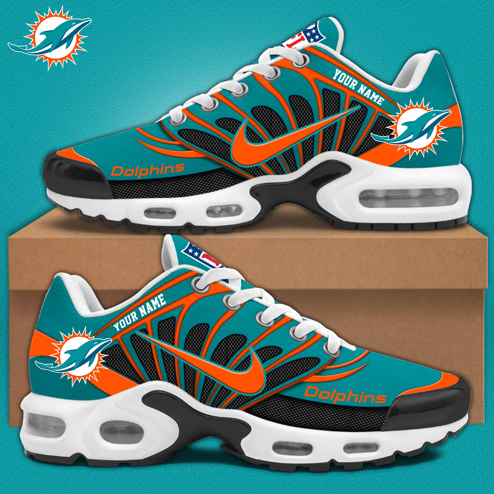JWFancy Miami Dolphins TN Shoes Sneakers For Men And Women