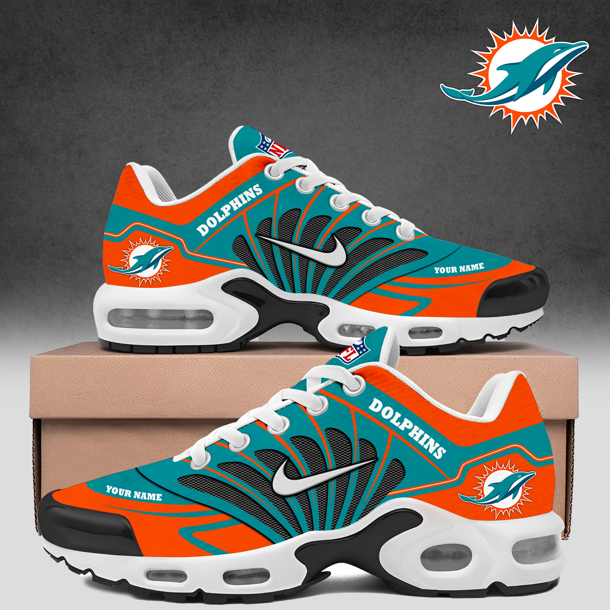 JWFancy Miami Dolphins TN Shoes Sneakers For Men And Women