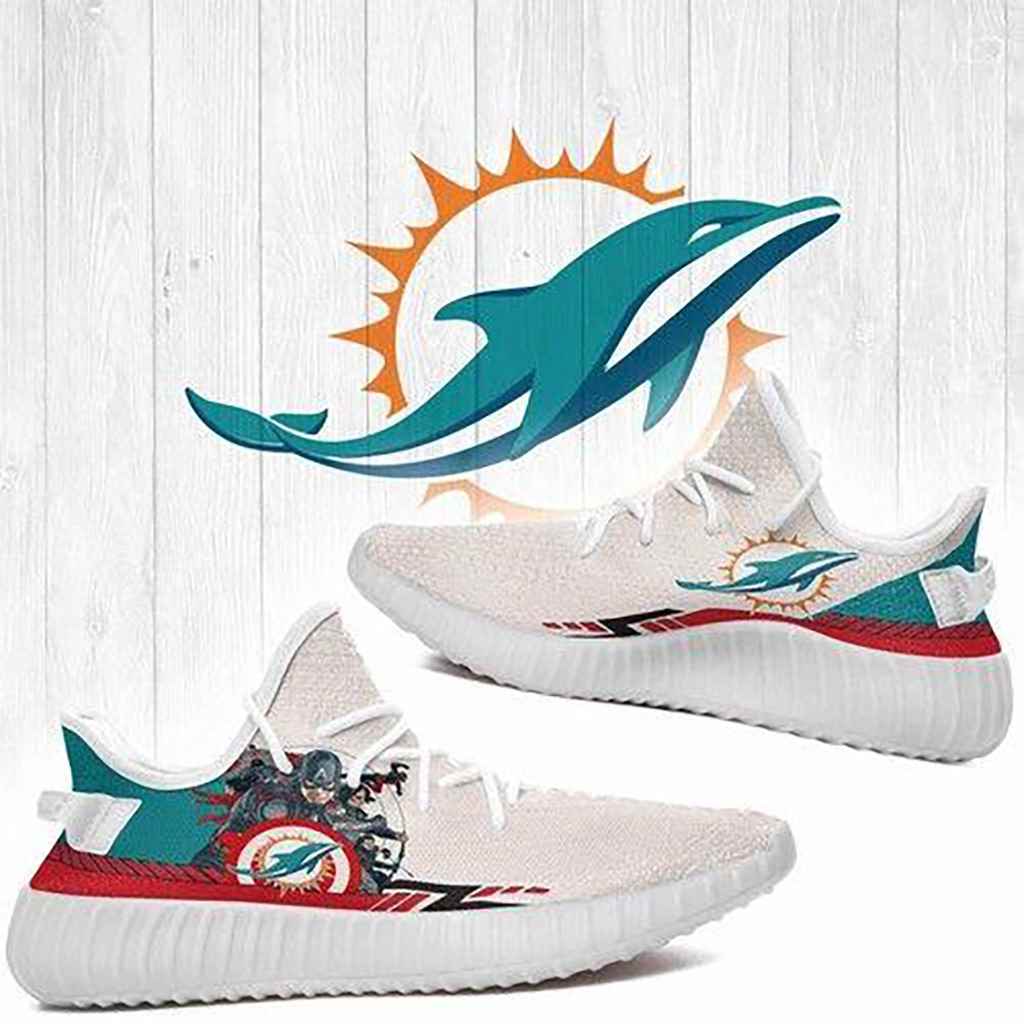 JWFancy Miami Dolphins Yeezy Boost Shoes For Men And Women