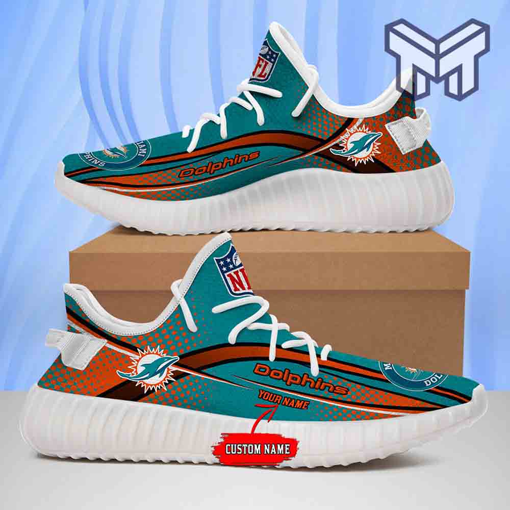 JWFancy Miami Dolphins Yeezy Boost Shoes For Men And Women