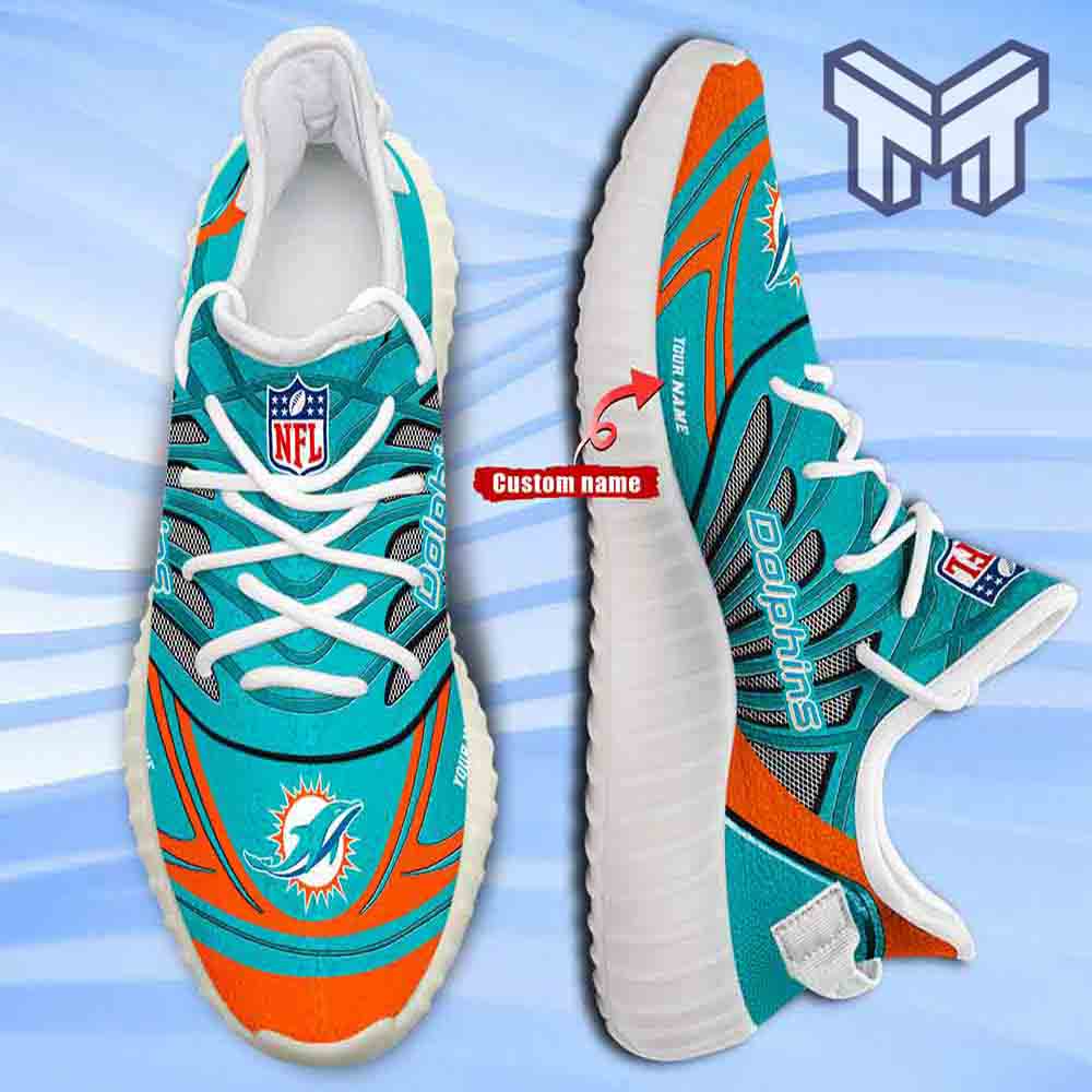 JWFancy Miami Dolphins Yeezy Boost Shoes For Men And Women