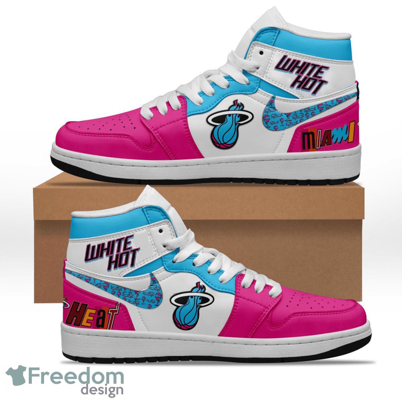 JWFancy Miami Heat AJ1 High Sneakers Shoes For Men And Women