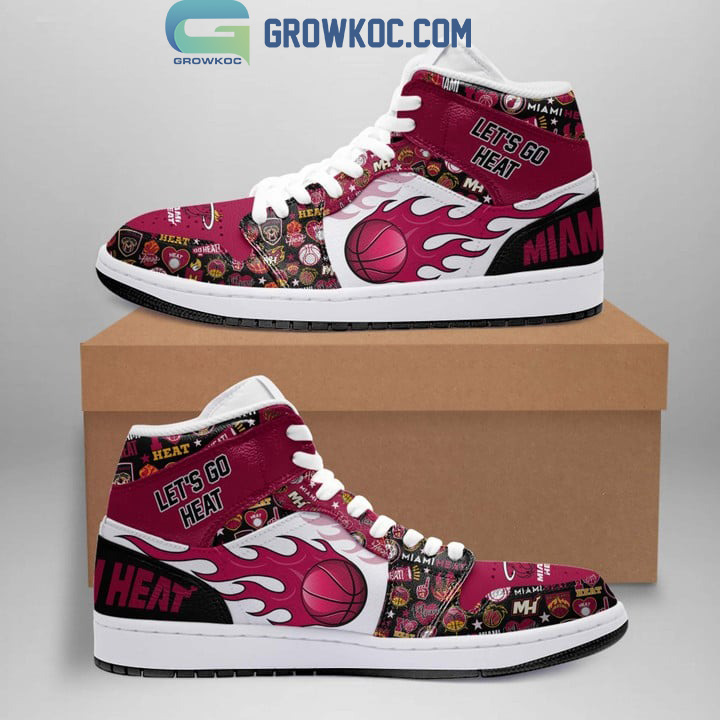JWFancy Miami Heat AJ1 High Sneakers Shoes For Men And Women