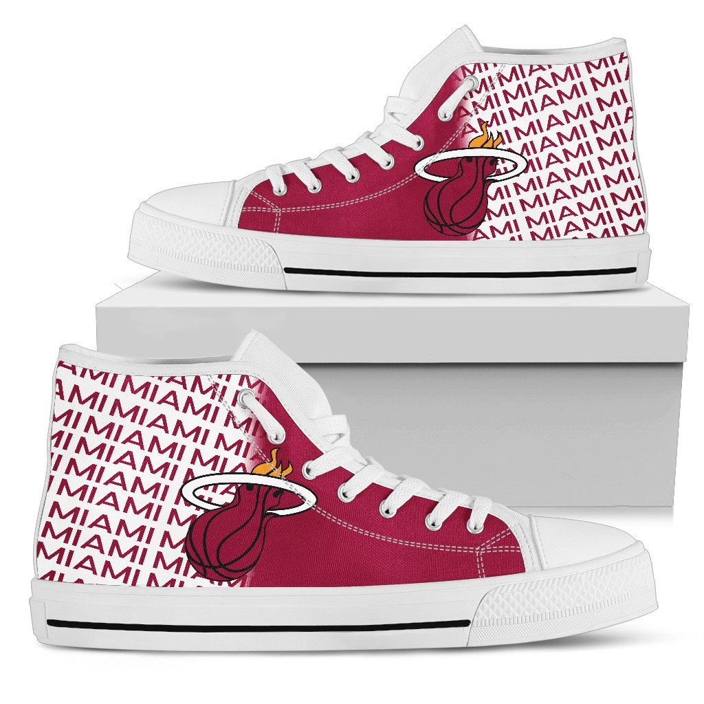 JWFancy Miami Heat High Top Canvas Sneakers Shoes For Men And Women