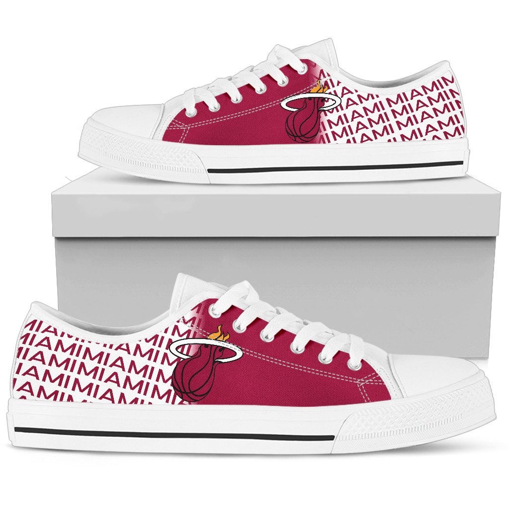 JWFancy Miami Heat Low Top Canvas Sneakers Shoes For Men And Women
