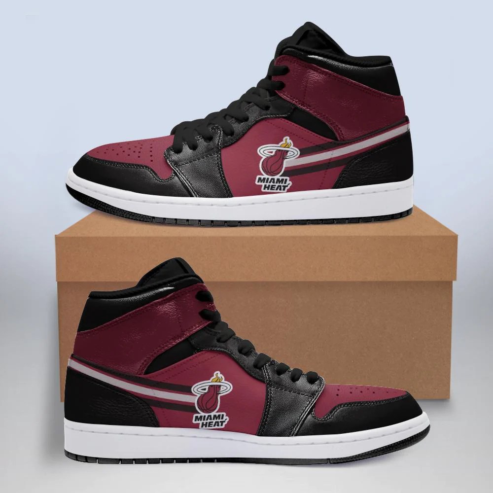 JWFancy Miami Heat NBA AJ1 High Sneakers Shoes For Men And Women