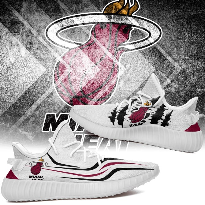 JWFancy Miami Heat Yeezy Boost Shoes For Men And Women