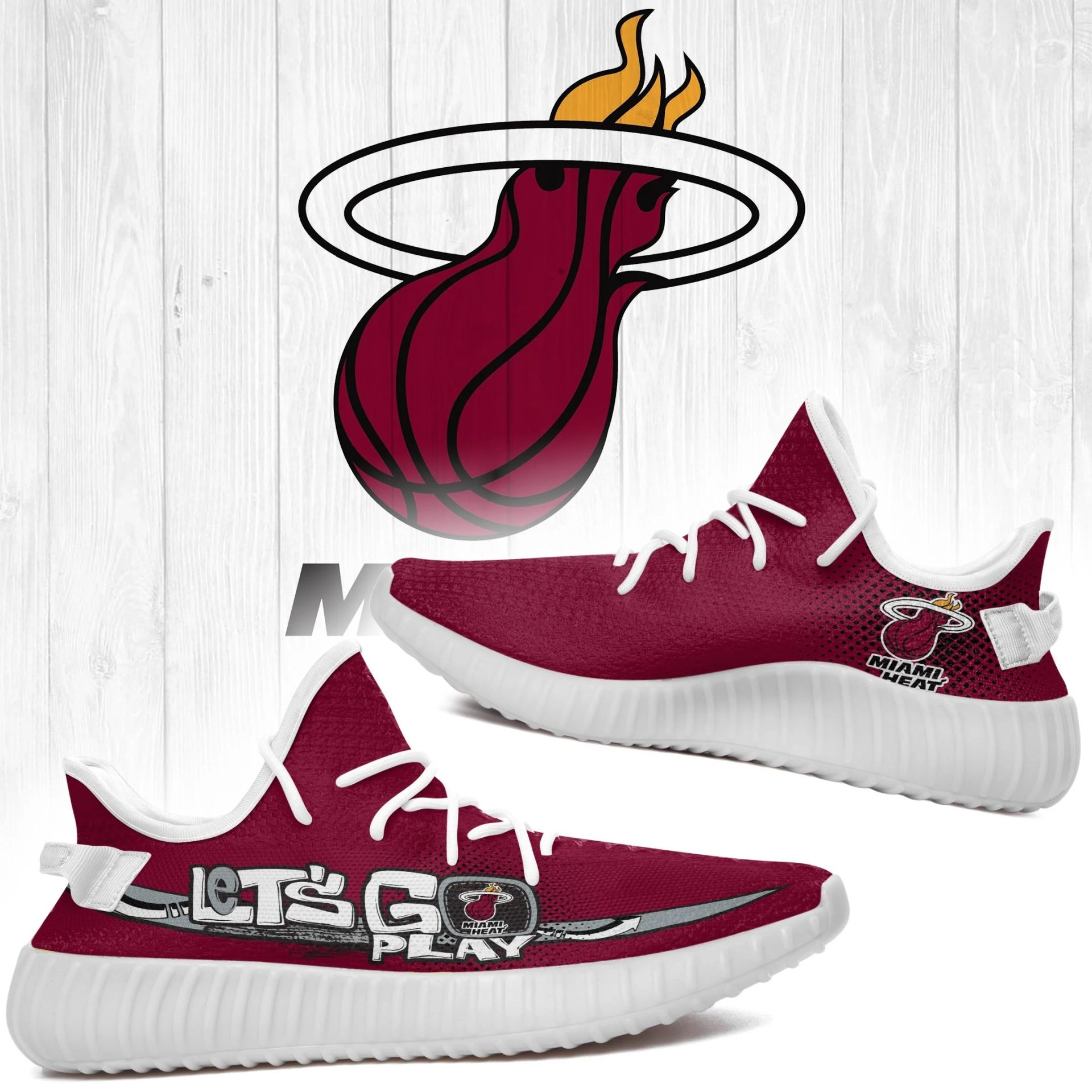 JWFancy Miami Heat Yeezy Boost Shoes For Men And Women