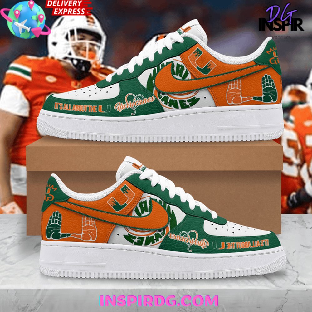 JWFancy Miami Hurricanes Air Low-Top Sneakers Shoes For Men And Women