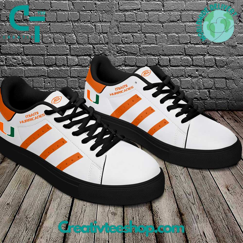 JWFancy Miami Hurricanes Skate Stan Shoes Sneakes For Men And Women
