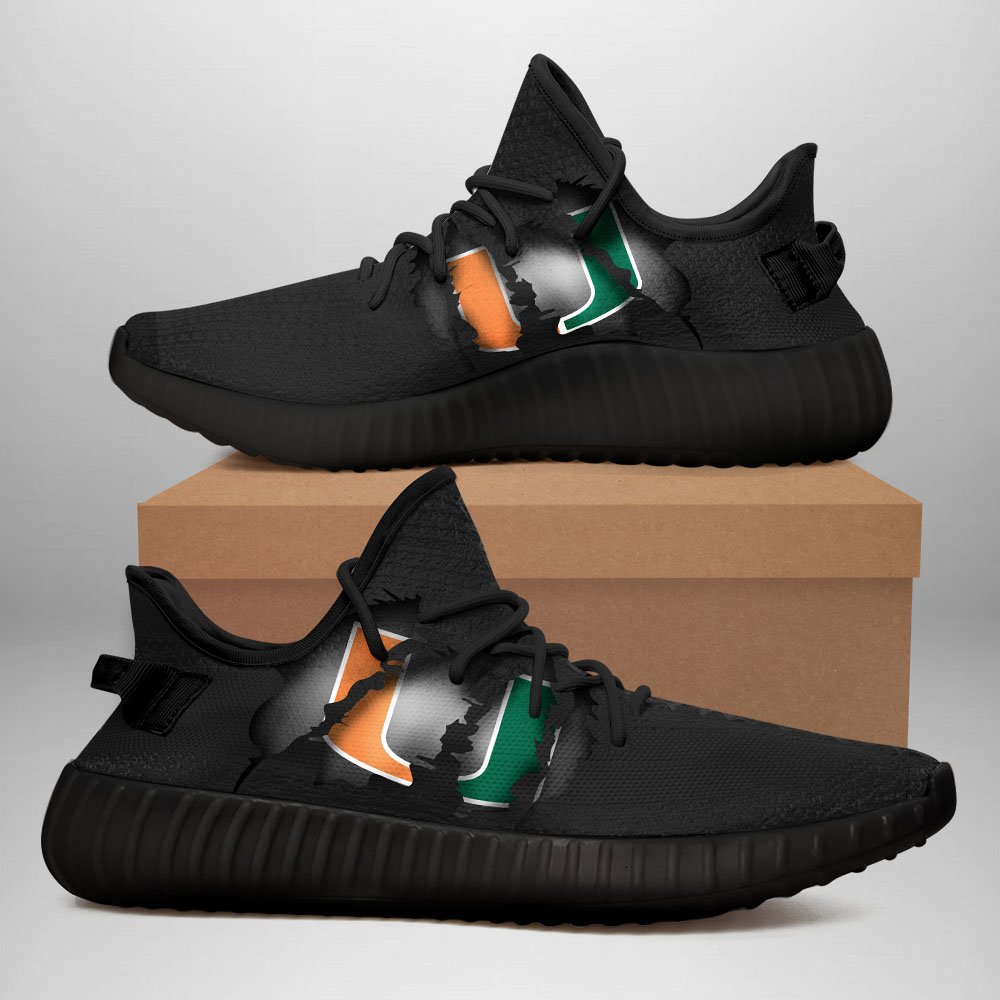 JWFancy Miami Hurricanes Yeezy Boost Shoes For Men And Women