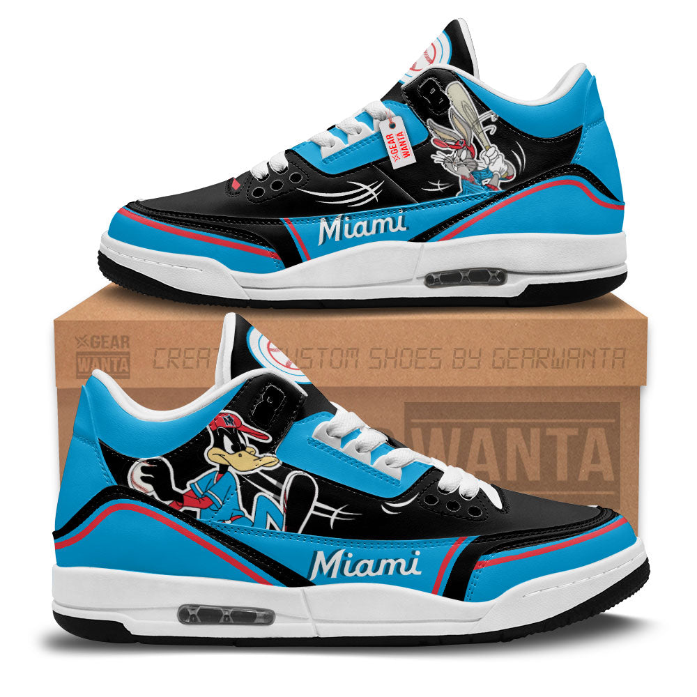 JWFancy Miami Marlins AJ3 Sneakers Shoes For Men And Women