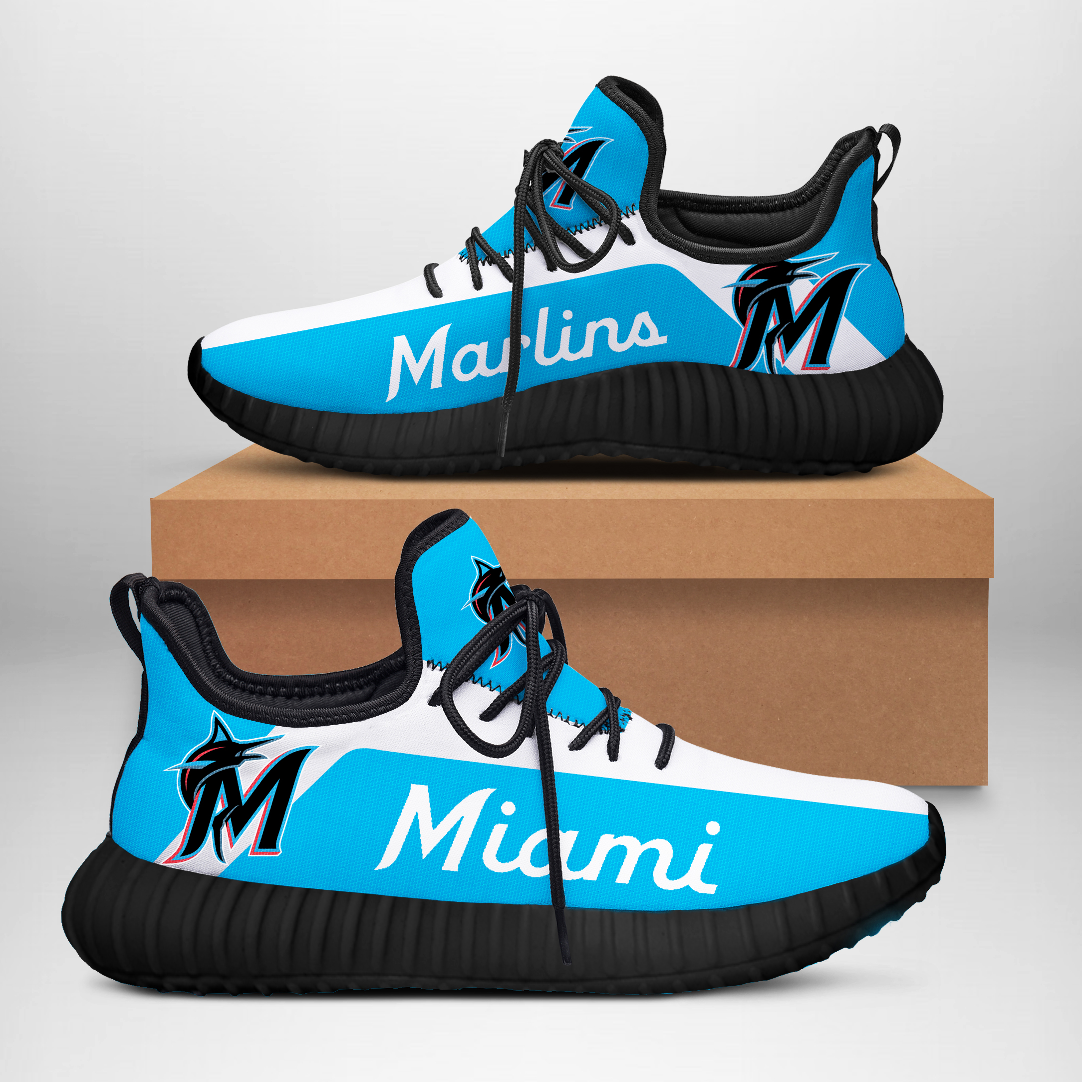 JWFancy Miami Marlins Reze Sneakers Shoes For Men And Women