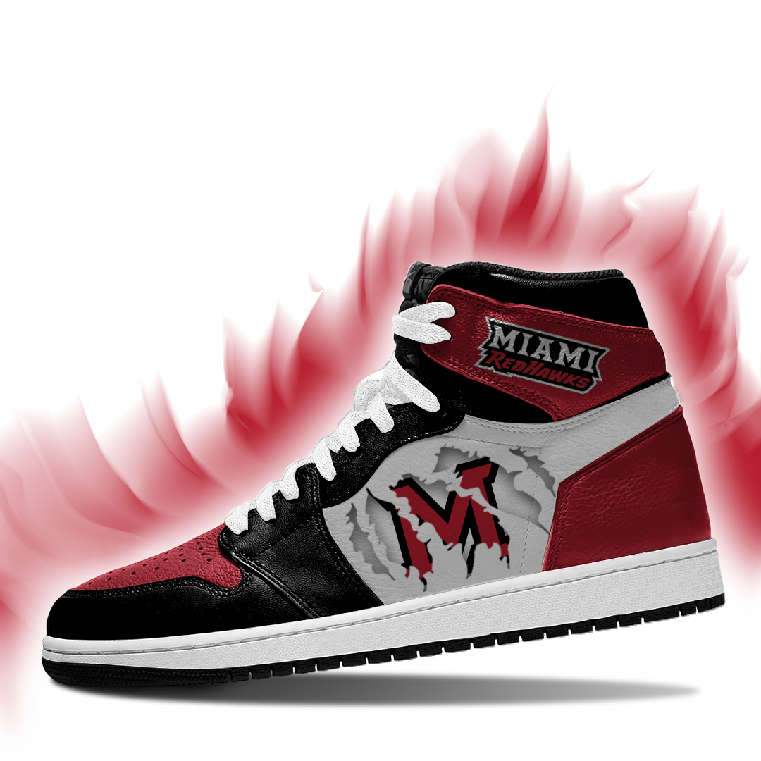 JWFancy Miami RedHawks AJ1 High Sneakers Shoes For Men And Women