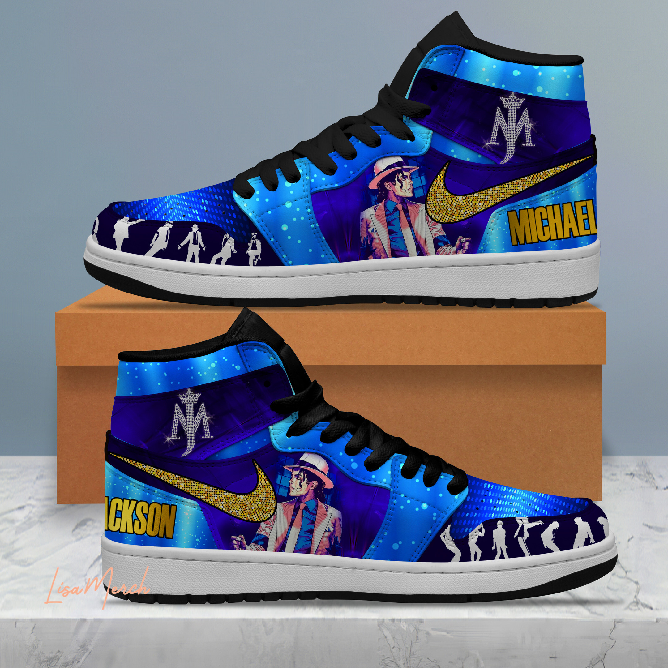 JWFancy Michael Jackson AJ1 High Sneakers Shoes For Men And Women