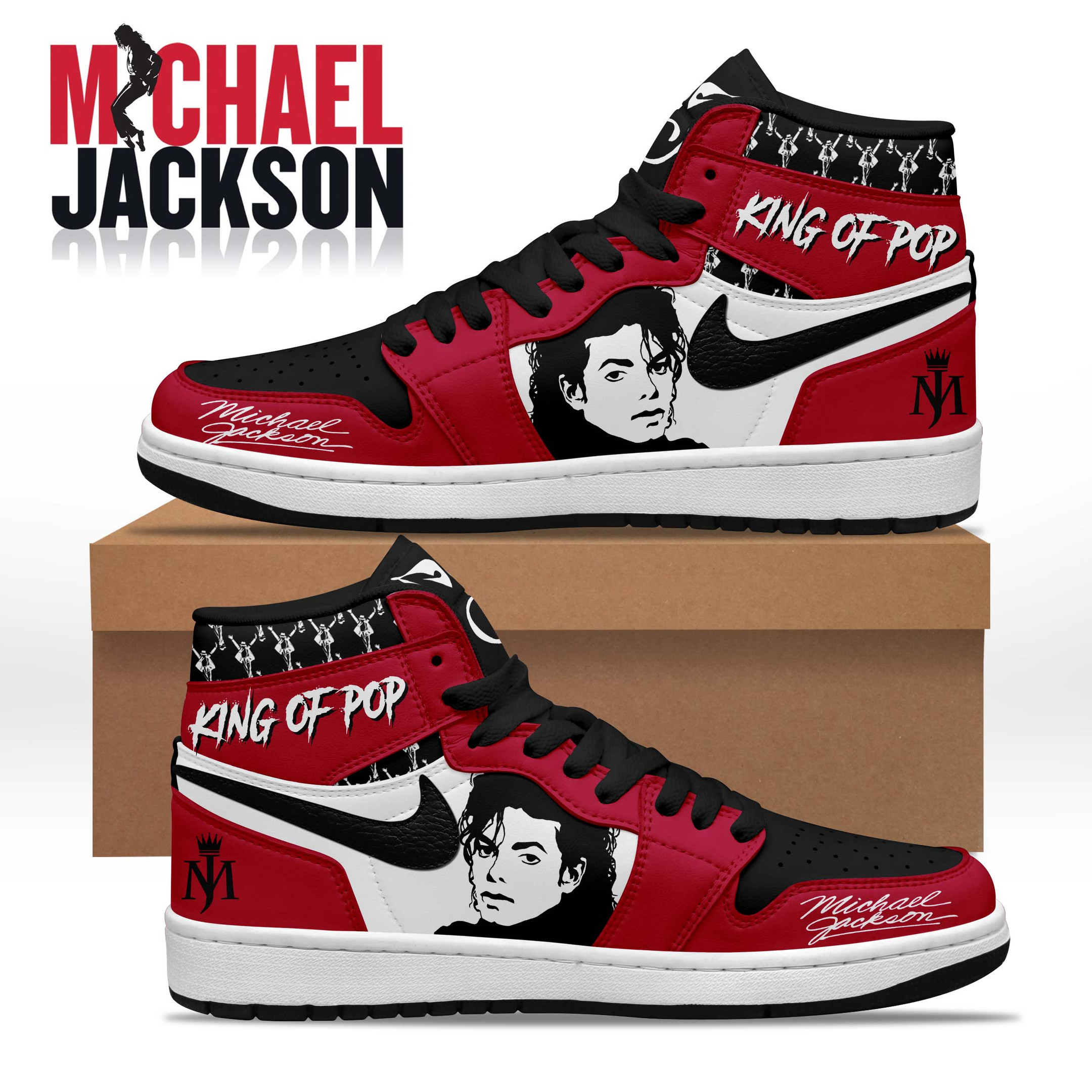 JWFancy Michael Jackson AJ1 High Sneakers Shoes For Men And Women