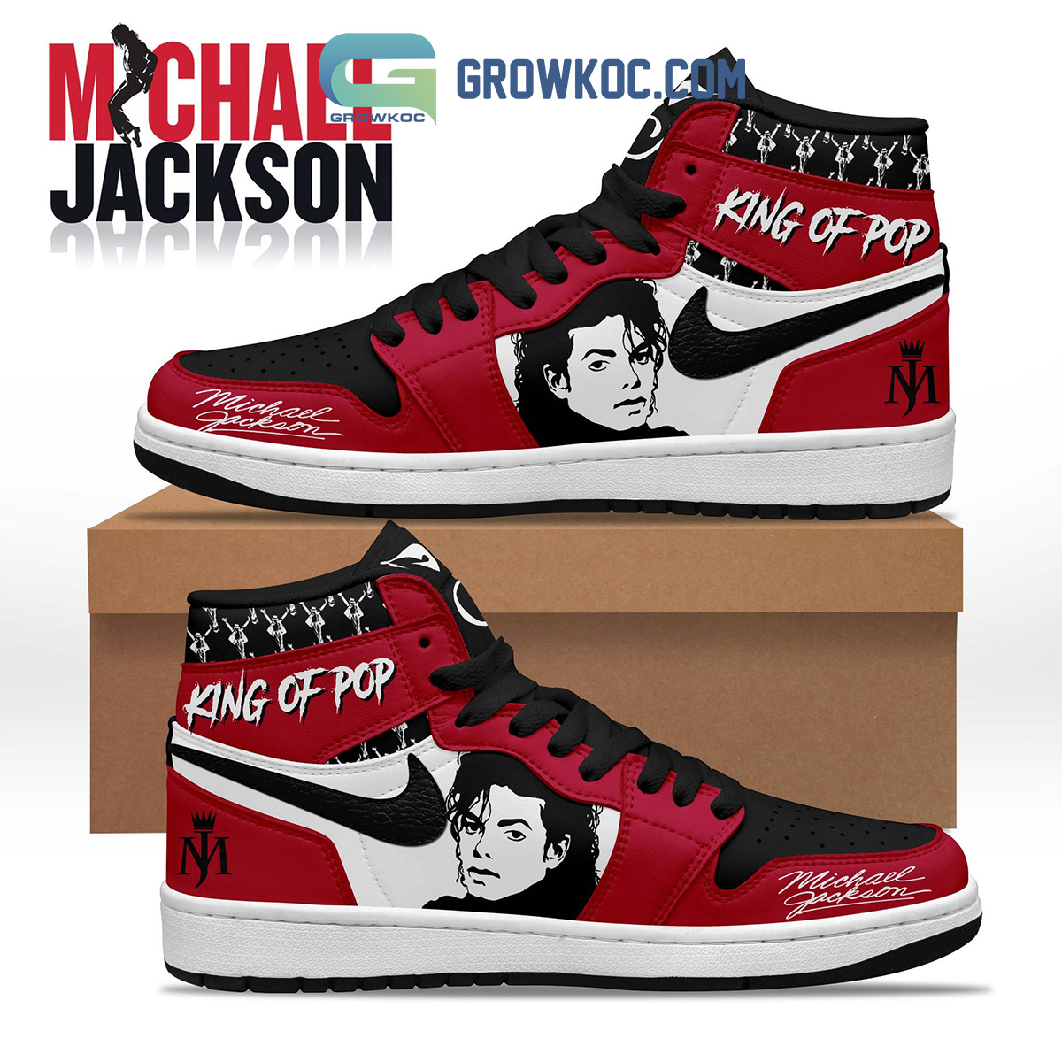 JWFancy Michael Jackson AJ1 High Sneakers Shoes For Men And Women
