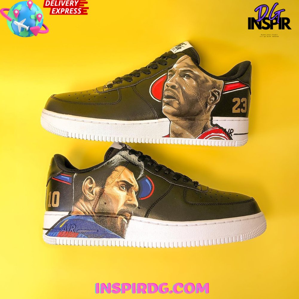 JWFancy Michael Jordan x Lionel Messi Air Low-Top Sneakers Shoes For Men And Women