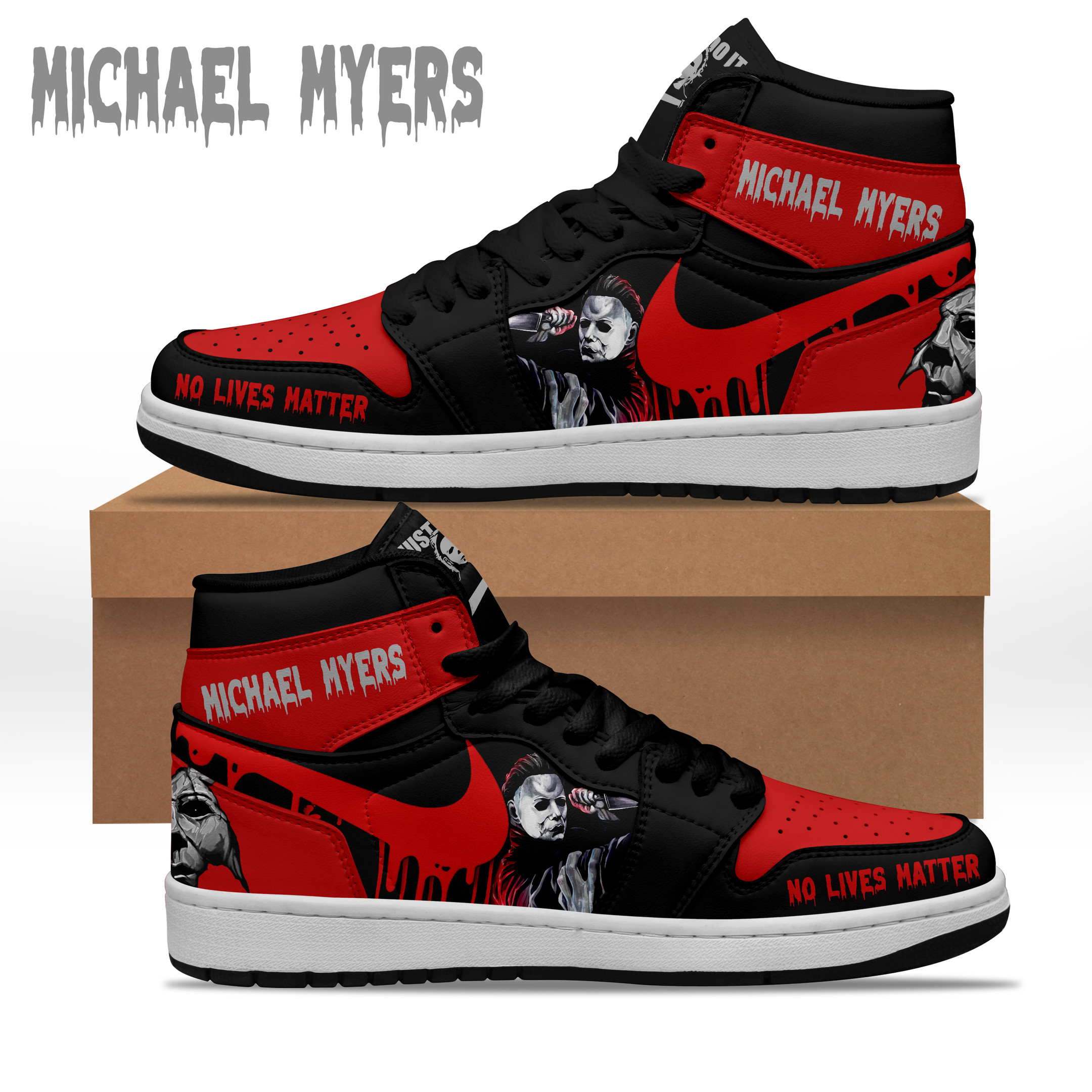 JWFancy Michael Myers AJ1 High Sneakers Shoes For Men And Women