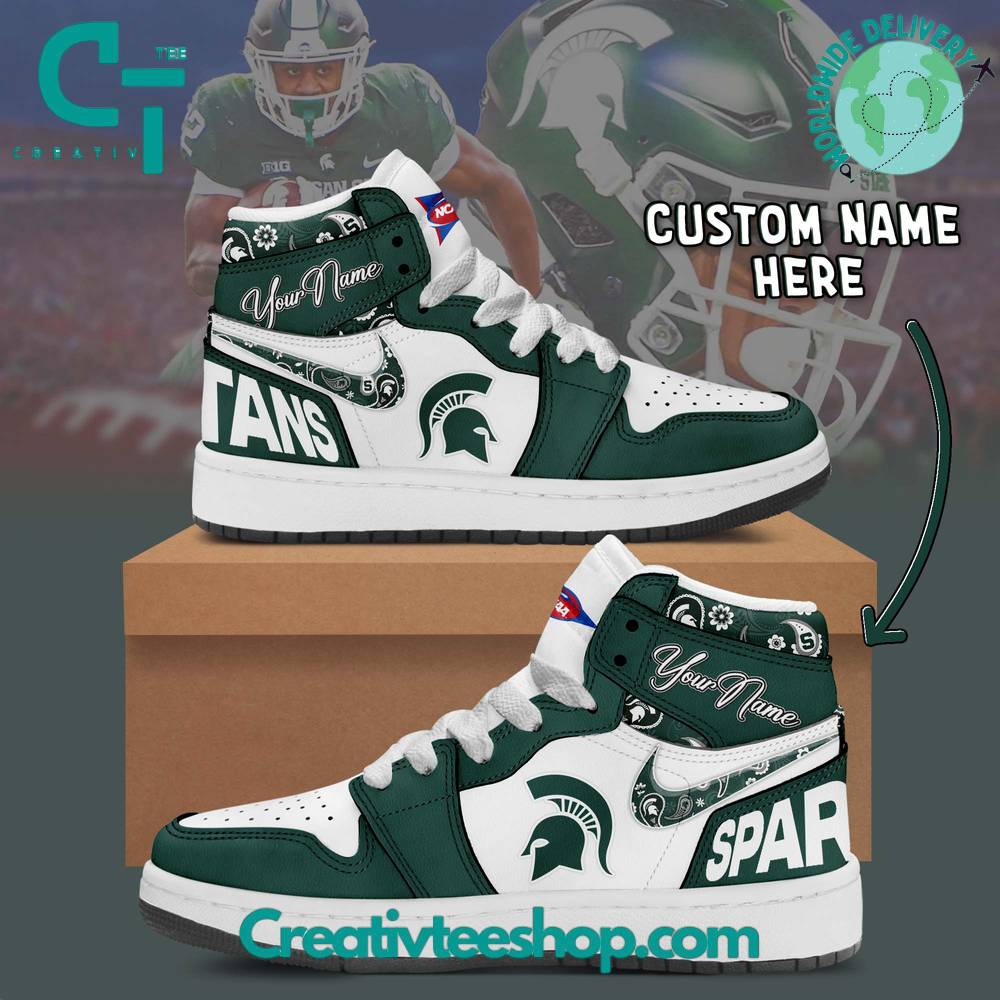 JWFancy Michigan State Spartans AJ1 High Sneakers Shoes For Men And Women