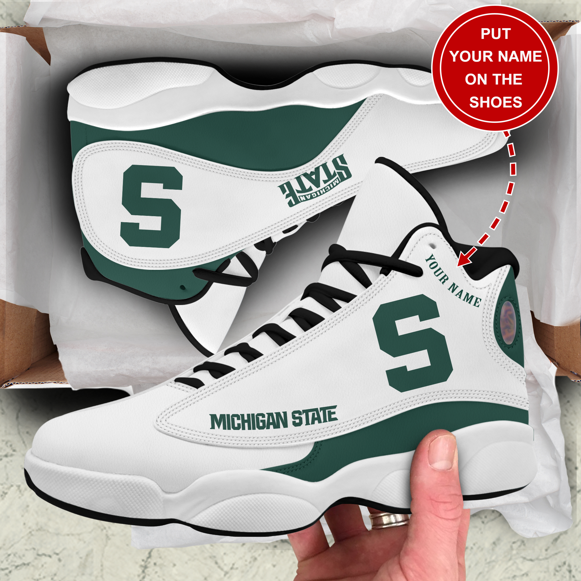 JWFancy Michigan State Spartans AJ13 Sneakers Shoes For Men And Women