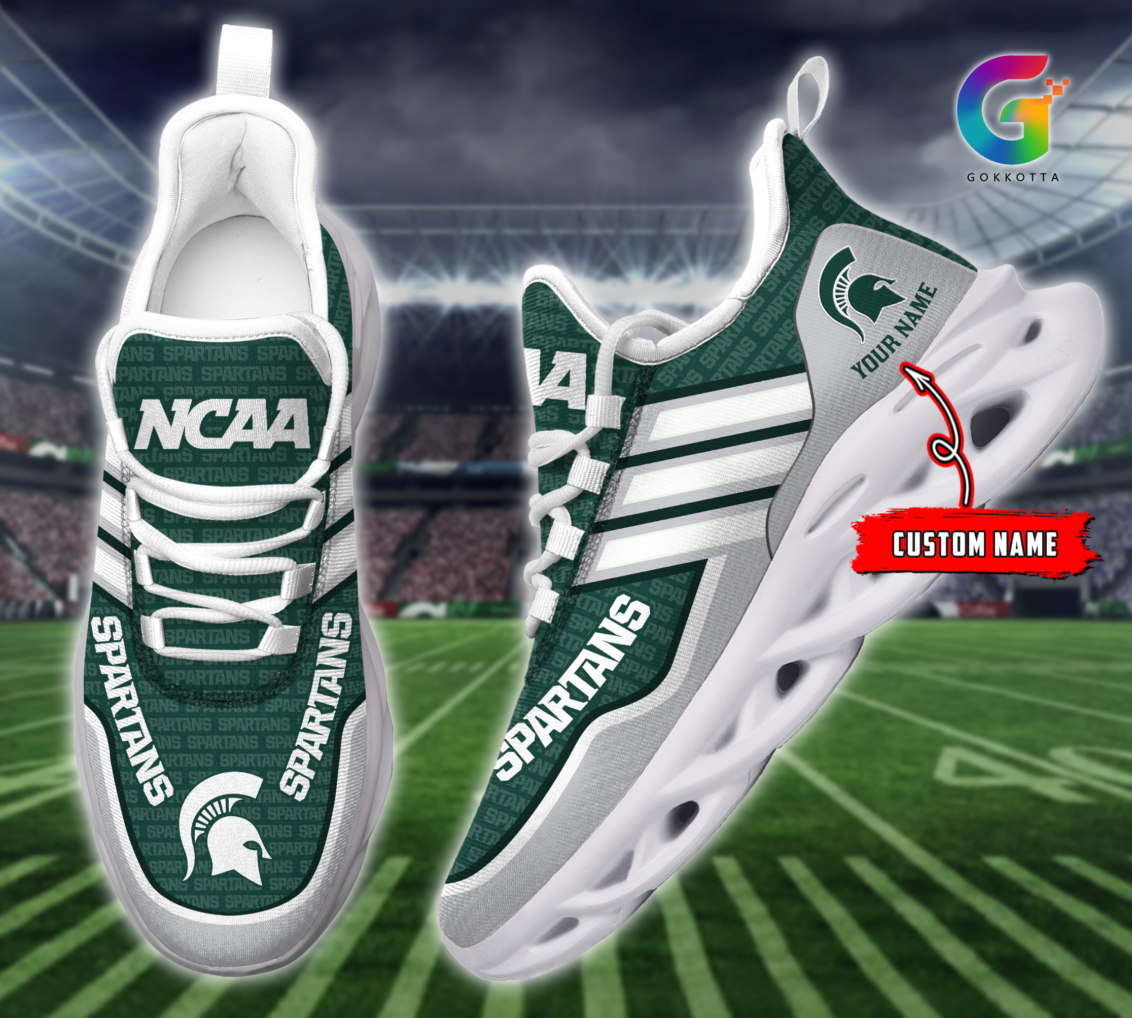 JWFancy Michigan State Spartans NCAA Max Soul Shoes Sneakers For Men And Women
