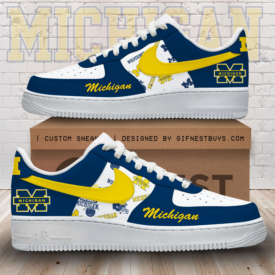 JWFancy Michigan Wolverines Air Low-Top Sneakers Shoes For Men And Women