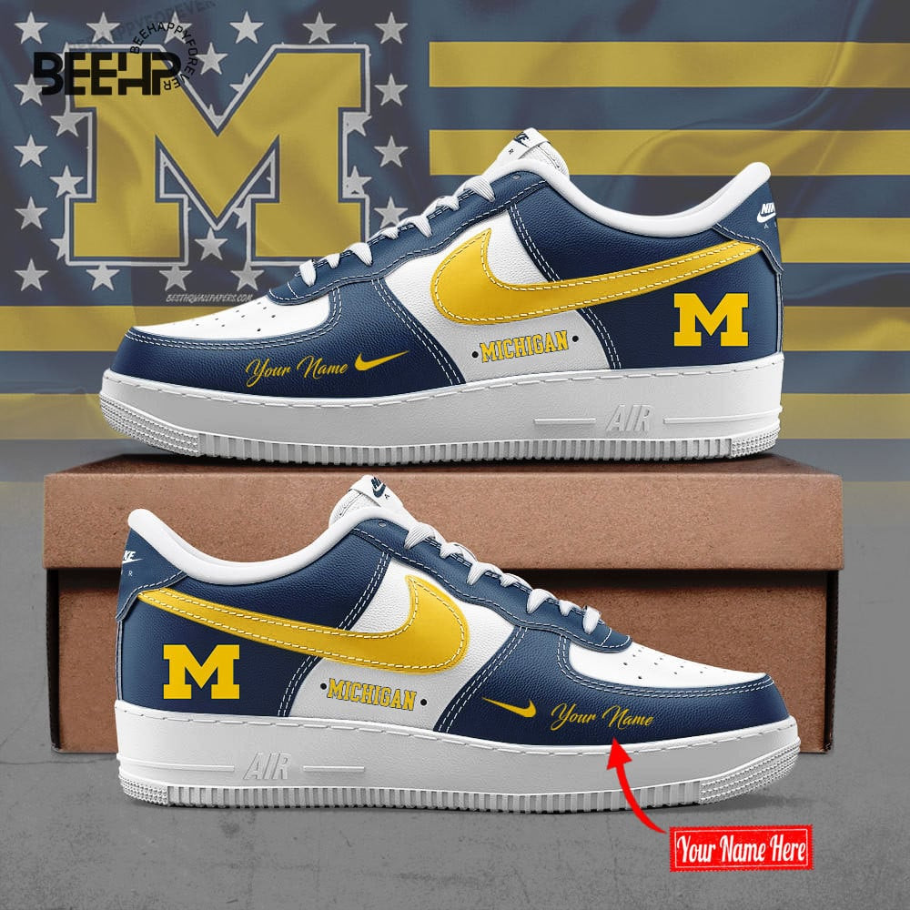 JWFancy Michigan Wolverines Air Low-Top Sneakers Shoes For Men And Women