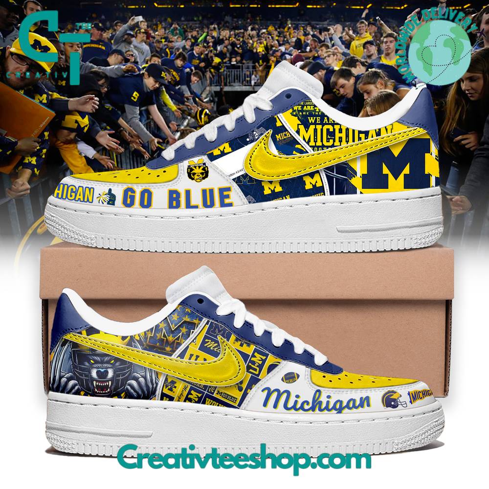 JWFancy Michigan Wolverines Air Low-Top Sneakers Shoes For Men And Women