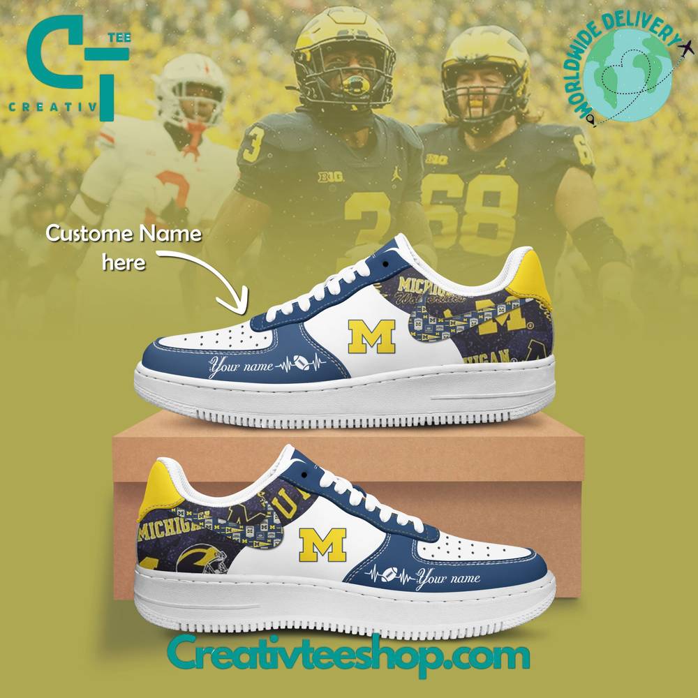 JWFancy Michigan Wolverines Air Low-Top Sneakers Shoes For Men And Women