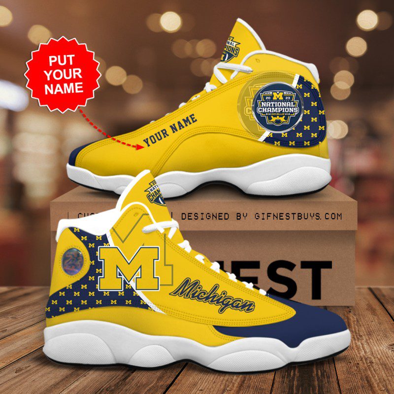 JWFancy Michigan Wolverines AJ13 Sneakers Shoes For Men And Women